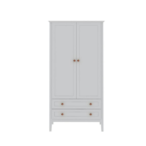 Crown Full Wardrobe with Hanging and 2 Drawers in White