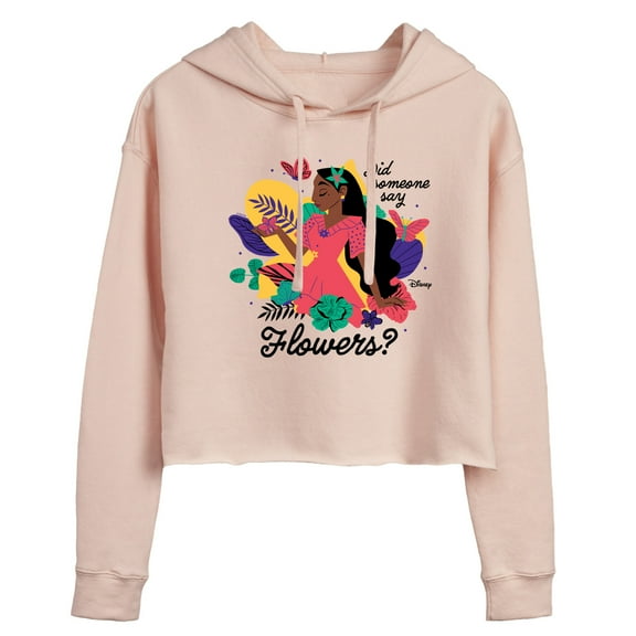 Encanto - Did Someone Say Flowers - Juniors Cropped Pullover Hoodie