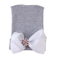 thumbnail image 2 of Newborn Hospital Hat Infant Baby Hat Cap with Big Bow Soft Cute Knot Nursery Beanie (1 or 3 Pack Bow Knit Rhinestone Ribbon/ 0-3 Month), 2 of 7