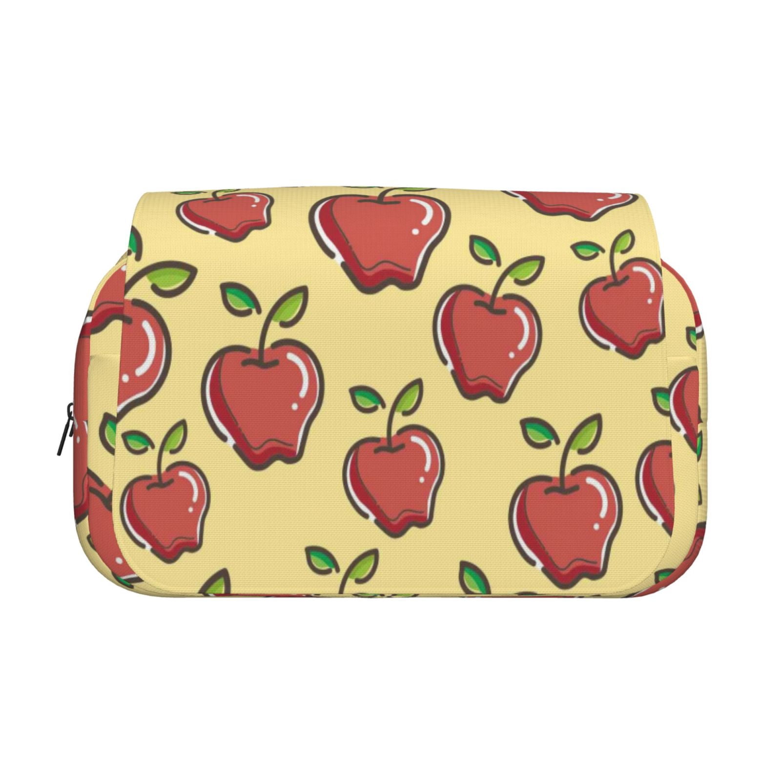 Kdxio Apple for Double Compartment Pen Case Oxford Organizer with Zipper Pockets for Students Artists