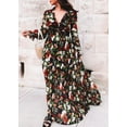 thumbnail image 4 of Womens Floral Maxi Dress Casual Deep V Neck Long Sleeve Long Evening Dress Cocktail Party Wedding Dresses, 4 of 7