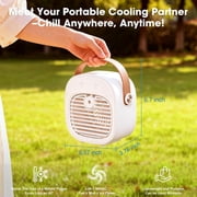 Portable AC for Car, 25W Rechargeable Portable Air Conditioners, Mini AC Unit 2 Cool Air Spray, Personal Cooling Fan with 2 Speeds, Small Room Air Conditioners for Bedroom, Office, Outdoor