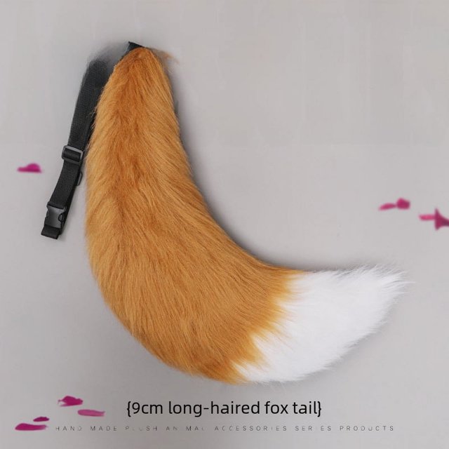 Accesorios de cosplay de peluche con orejas de bestia grandes hechos a mano, cola de bestia, accesorios de cola de zorro, accesorios de cola de lobo