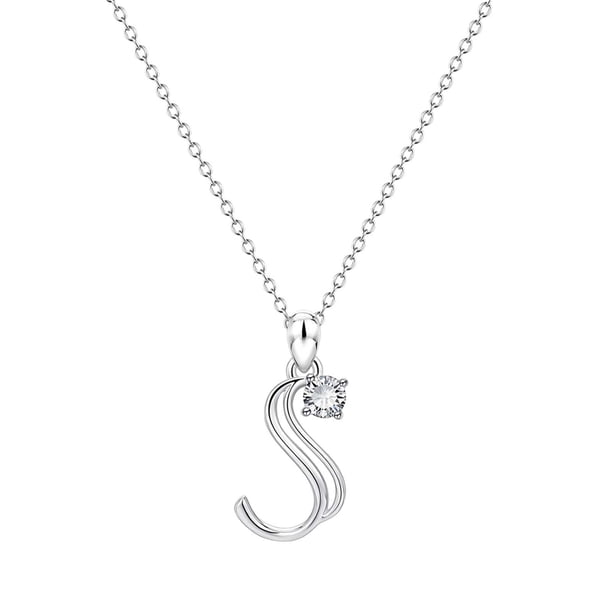 26 Initial Alphabet Shape Rhinestone Collar para Mujeres Collares para Mujeres A Z 26 Alphabet Initial Silver Collares para Mujeres Niñas