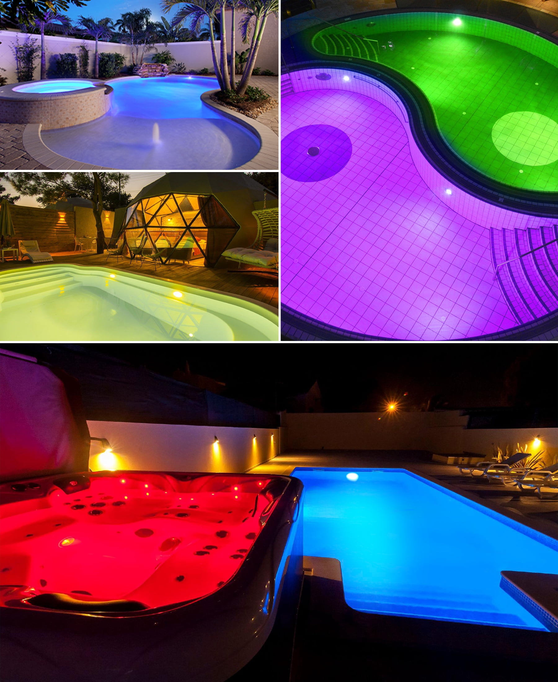 Rechargeable Pool Lights,Submersible Pool Lights with Remote,Magnetic Pool Lights Underwater,Floating LED Pool Lights for Above Ground Pool Lights Waterproof,Color Changing Inground Pool Light