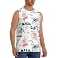 thumbnail image 2 of Yiaed Cute Magic Bunny Print Men's Singlet Vests Summer Running Muscle Tank Tops Gym Undershirt Round Neck Sleeveless for man, 2 of 8