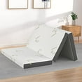 TEQSLI 4 Inch Folding Mattress, Portable Trifold Gel Memory Foam Fold