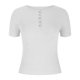 thumbnail image 5 of Karight Women's Summer Tops Short Sleeve Shirts Ribbed Knit Henley Button Up T Shirts Slim Fit Casual Basic Tee, 5 of 6