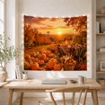 thumbnail image 5 of Autumn Sunset Orchard Pumpkins and Rustic Wagon Cozy Farmhouse for Home Decor Enthusiasts Harvest Seasonal Art Thanksgiving Gift Tapestry Wall Hanging for Living Room and Bedroom, 5 of 7