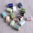thumbnail image 3 of U8MO 10pcs Rectangle Cuboid Shape 12x8mm Flambed Glazed Enamal Ceramic Porcelain Bead-13#, 3 of 6