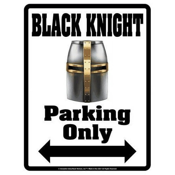 Parking Only Sign - BLACK KNIGHT - Laminated - Individual Package - 8.5" x 11"