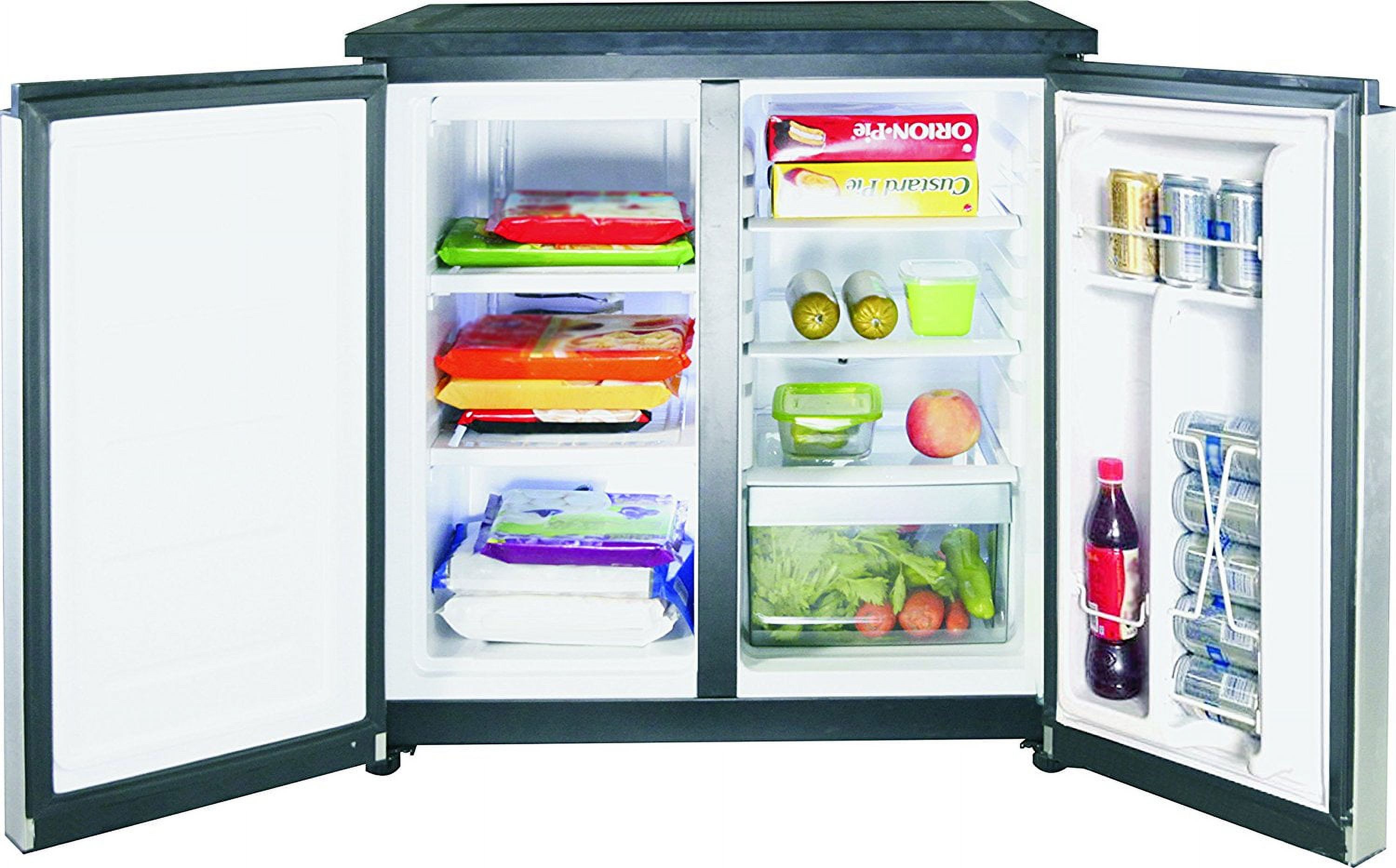 RCA 5.5 Cu. ft. Side by Side 2 Door Refrigerator/Freezer RFR551, Stainless Steel - image 2 of 5