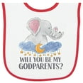 thumbnail image 2 of Inktastic Will You Be My Godparents? Cute Elephants Moon and Stars Baby Terry Cloth Bib, 2 of 3