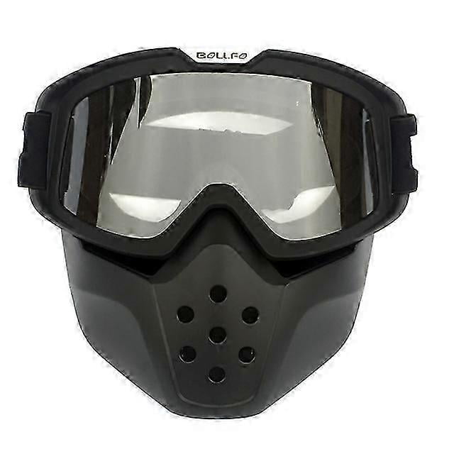 Windproof Motorcycle Goggles for Open Face Helmets - Retro Motocross Shatter-Proof Lens