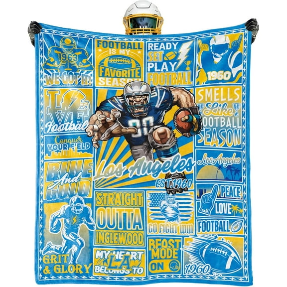 Football Blanket Fan Gifts for Men Women Football Team Color Merch Gear 60" x 50" Sport Blanket Sofa Bed Couch