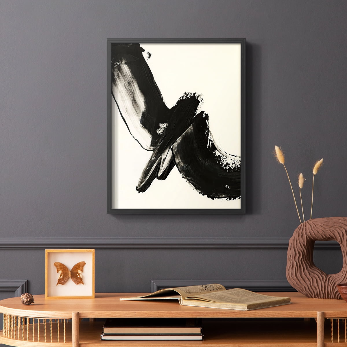 Black Expression I in Paper Solid Wood 22 x 28 Framed Print