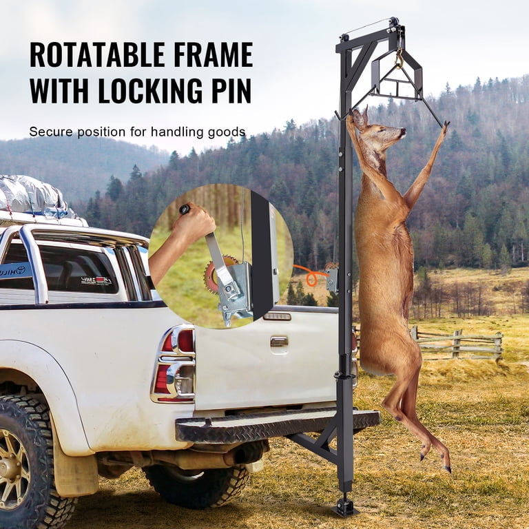 Deer Skinning Rack KUAFU Hitch-Mounted Deer Hoist - 600lb Capacity With ...