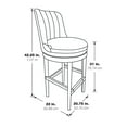 thumbnail image 3 of Rowan 2-Pack Swivel Barstool in Navy Fabric with Medium Oak legs, 3 of 10