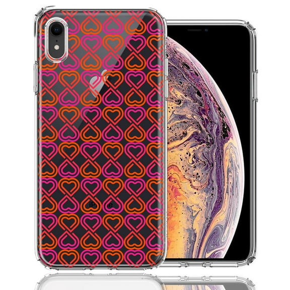 MUNDAZE For Apple iPhone XR Infinity Hearts Design Double Layer Phone Case Cover