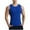 Blue, variant on Taqqpue Mens Compression Shirt Slimming Body Shaper Vest Sleeveless Crew Neck Training Workout Tank Top Tummy Control Shapewear Muscle Athletic Top
