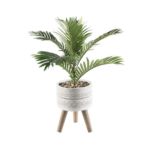 Flora Bunda CS4622E-WH 31' Palm in 10' Tribal Fiberglass on Stand