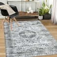thumbnail image 3 of Aoile Vintage Area Rug 8x10, Washable Rug Low Pile Non-slip Floral Distressed Mat for Living Room Bedroom Dining Room Home Decor, Gray, 3 of 8