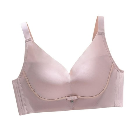 SMihono Deals Wireless Bras for Women Thin Breathable Air Bras Uplift Lace Bras Charm Underwear Large Size Supportive Minimizer Bra Pink M