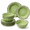 Green, variant on Farmhouse Rustic Dinnerware Set 12 Piece Service For 4