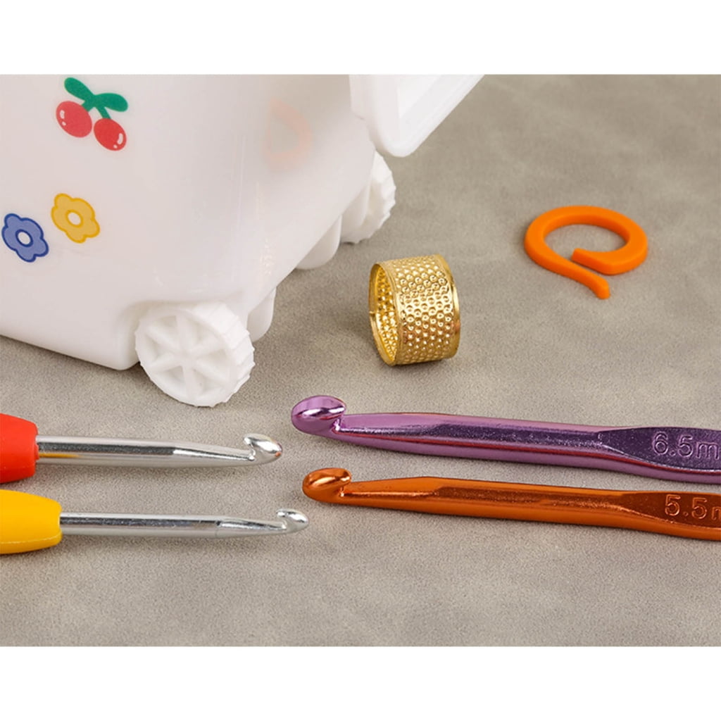 Crochet Hooks Set with Storage Case, Knitting Accessories Ergonomic Crochet Hook and Needle for Making Bag, Gloves, Sock