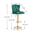 thumbnail image 4 of Counter Height Bar Stools Set of 2, Height Adjustable Upholstered Dining Accent Chairs Bar Chairs with Back & Footrest & Ring Pull, Nailhead Trim Kitchen Island Stools for Dining Room Bar Pub, Emerald, 4 of 7