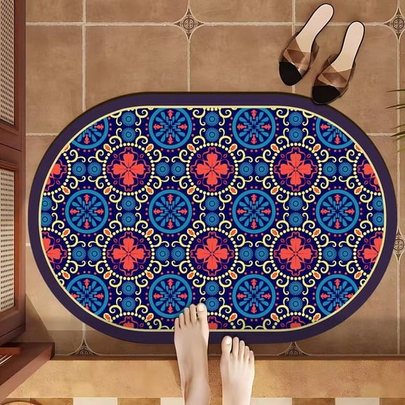 Zhuge Bathroom Rug Mat , Non-Slip Plush Shaggy Bath Carpet, Machine Wash Dry, Bath Mats for Bathroom Floor, Tub and Shower, Bathroom Runner Bathmat Accessories Decor 15*23inch (B)