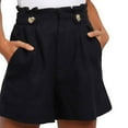 thumbnail image 2 of Babysbule Women Shorts Women's Fashion Solid Color Casual Wide Leg Ruffle Loose High Waist Shorts Pants, 2 of 7