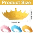 thumbnail image 3 of Cxui Blue Shampoo Cap for Bath Time, Adjustable Crown Shape Bath Visor for Kids, Soft Waterproof Ear Protection Washing Hat for Toddler, Infant, Newborn Hair Rinsing, 3 of 9