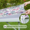 thumbnail image 6 of Pioneer Flower Floral Print Pattern Square Fitted Tablecloth with Elastic Edge,Square Table Cover,Washable Elastic Table Cover for Home Kitchen Party Decor 34"x34", 6 of 6