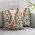 thumbnail image 2 of Nawypu Happy Easter Pillow Covers  Rabbit Bunny Hello Peeps Eggs Carrots Farmhouse Decorative Throw Pillowcases for Home Sofa Couch Decoration &nbsp;2pc, 2 of 6