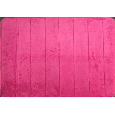 WPM'S Incredibly Soft and Absorbent Memory Foam Bath Mat, 17 By 24-inch (Pink)