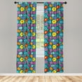 thumbnail image 3 of Ambesonne Flower Curtains, Fresh Spring Pattern, Pair of 28"x63", Multicolor, 3 of 5