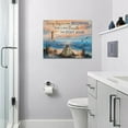 thumbnail image 2 of Sea Turtle Bathroom Decor Wall Art Beach Blue Ocean Lighthouse Inspirational Quotes Pictures Wall Decor Canvas Painting Prints Artwork Home Decorations Framed for Bedroom Office Kitchen 16"x12", 2 of 6