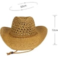 thumbnail image 6 of Straw Cowboy Hat, Floppy Sun Hat Wide Birm Fedora Panama Hat for Summer Beach Travel Golf Garden, 6 of 6