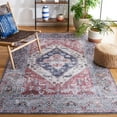 thumbnail image 3 of SAFAVIEH Tucson Harlow Traditional Machine Washable Area Rug, 6' x 6' Square, Rust/Navy, 3 of 9