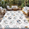 thumbnail image 2 of Bicycles Outdoor Rug for Patio/Deck/Porch, Non-Slip Large Area Rug 6 x 9 Ft, White Vintage Vehicle Modern Abstract Art Indoor Outdoor Rugs Washable Area Rugs, Reversible Camping Rug Carpet Runner, 2 of 8