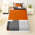 thumbnail image 4 of Castle Fairy Mid Century Geometric Panel Twin Sheets 3pcs,Minimalism Color Block Bedding,Terracotta Gray Black,1 Flat Sheet, 1 Fitted Sheet and 1 Pillowcase, 4 of 7
