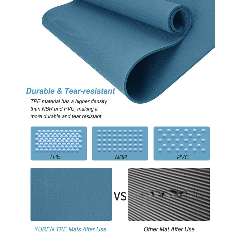 YR Thick Exercise Mat 10mm TPE Foam 76x35 XL Cardio HIIT Fitness