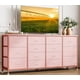 thumbnail image 5 of Cómoda de Entrada con 14 Cajones y Soporte para TV de 63" – Mueble Recibidor con Tomas de Corriente, Centro de Entretenimiento para Sala, Dormitorio- Color: rosa tela, 5 of 8