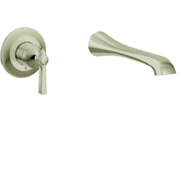 Moen WTS921NL Flara Polished Nickel Single Handle Wall Mount Tub Filler High Flow Tub Faucet with 10" Spout Reach