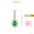 thumbnail image 3 of ANGARA Natural Pear-Shaped Emerald and pave Diamond Halo Pendant in 14K Yellow Gold for Women (Size-6x4mm) | May Birthstone, Birthday, Anniversary, Jewelry Gift for Women | Natural Emerald Necklace, 3 of 7