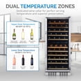 thumbnail image 3 of NewAir Dual Zone 116 Bottle Beverage Cooler with Beechwood Shelves, Stainless Steel, 3 of 16