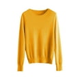 thumbnail image 5 of GrmtClth Womens Sweaters Lightweight Comfy Knit Sweaters Fashion Crew Neck Long Sleeve Warm Pullover Tops Saffron XL, 5 of 9