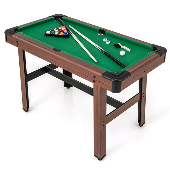 Costway Table de Billard 48 Pouces pour Enfants et Adultes avec Ensemble Complet de Boules 2 Queues 2 Craies Vert