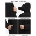 thumbnail image 3 of Wantdo Men's Winter Coat Recycled Padded Winter Jacket Waterproof Puffer Jacket with Detachable Hood Black L, 3 of 11